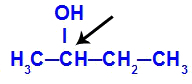 Chiral carbon featured in butan-2-ol